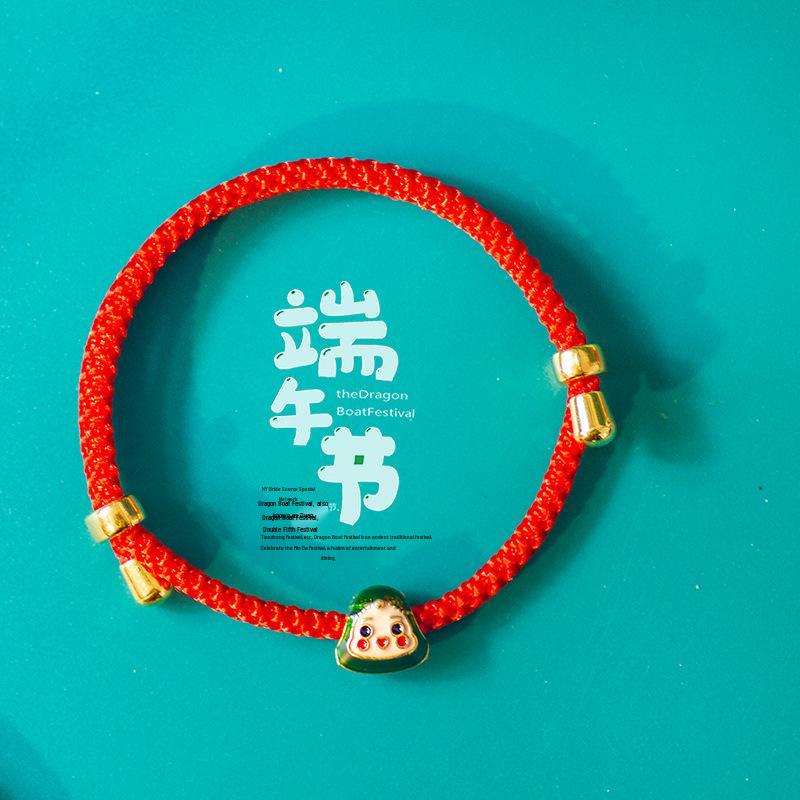 2026 Dragon Boat Festival Koi Red Rope Bracelet: Handmade Five-Color Small Zongzi for Children