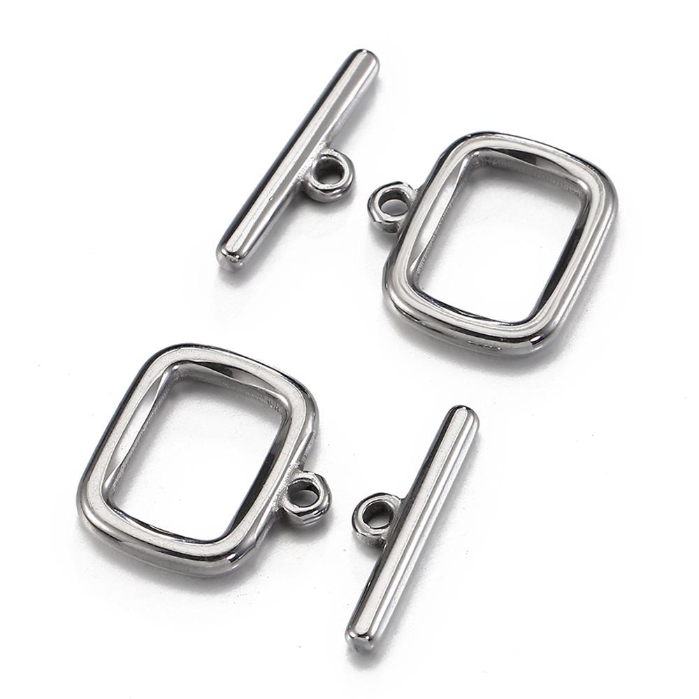 4sets Stainless Steel OT Toggle Clasp Rectangle OT Connectors for Jewelry Making DIY Necklace Bracelets Hooks Supplies