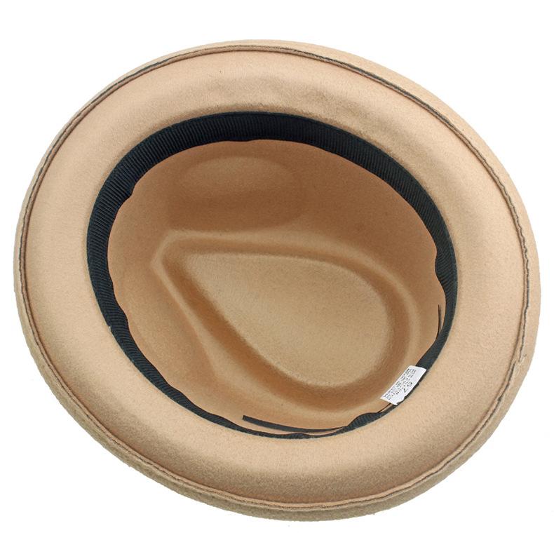 Winter Jazz Hat Women's Wool Roll-Up Small Hat Gentleman Hat Stage Performance Hat Fedoras Hat