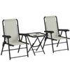 Three-Piece Garden Table and Chair Set - Cream White