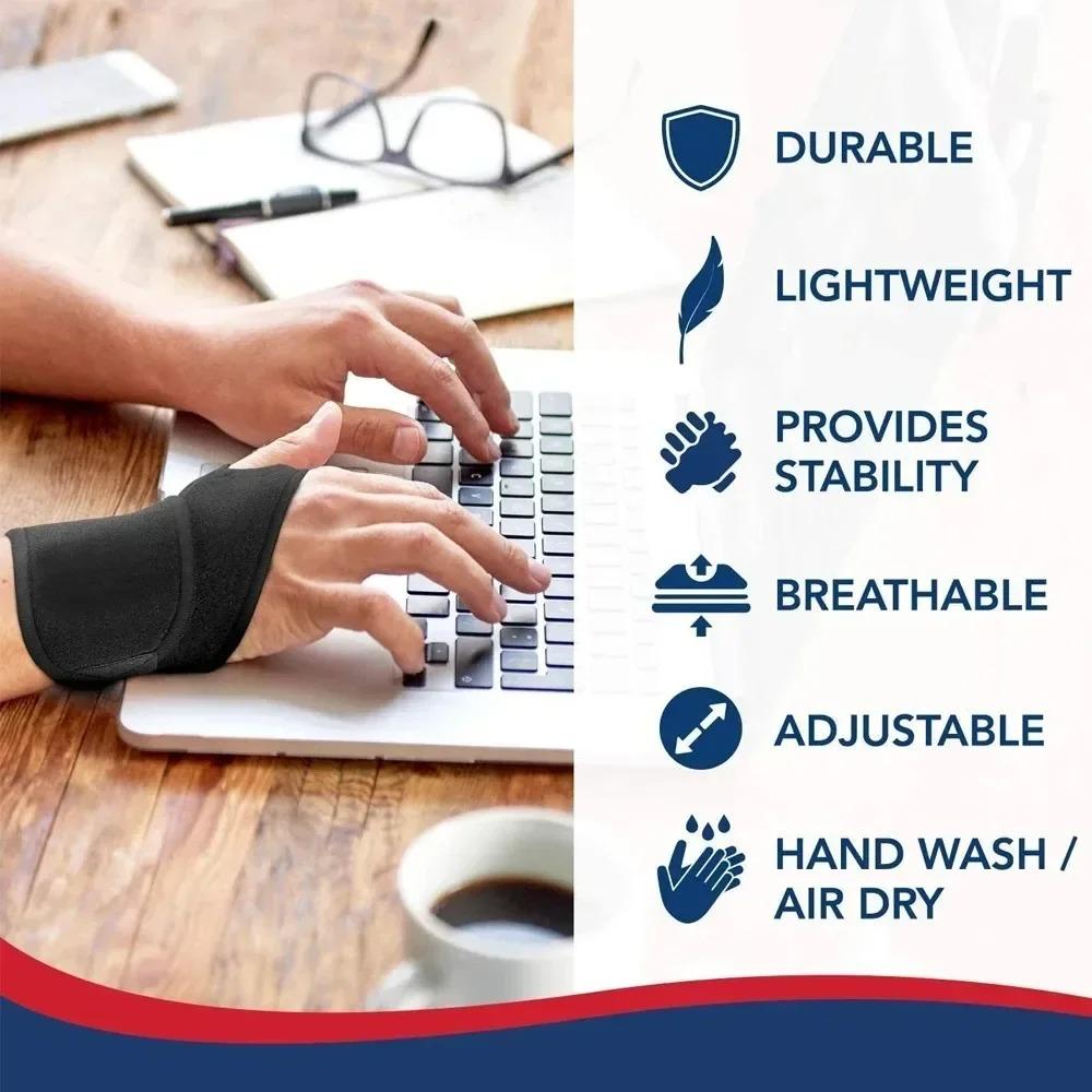 Adjustable Wrist Brace For Carpal Tunnel, Tendinitis & Arthritis – Lightweight Support For Sprains, Typing & Sports