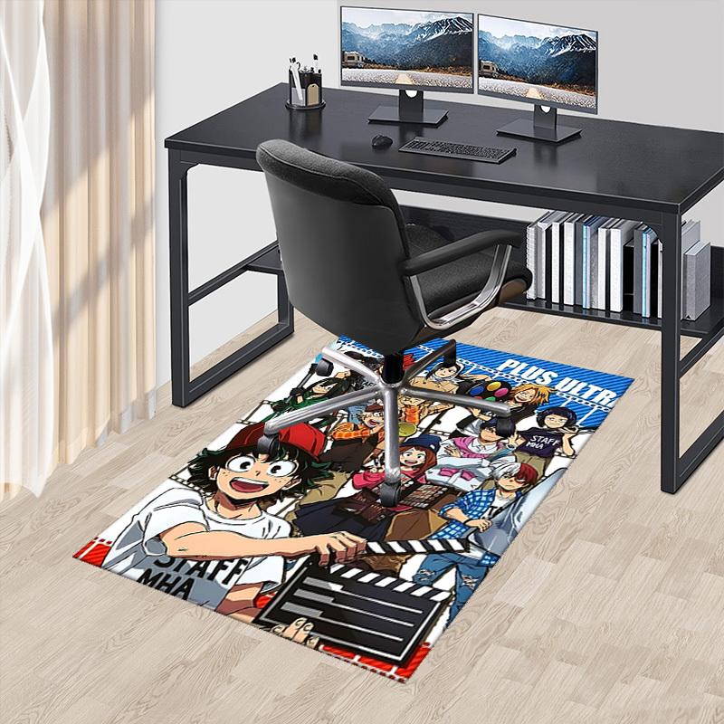 

1pc Plus Ultra Staff MHA Chair Mat: Anime Cartoon Design Office Desk Pad, Non-Slip Carpet for Home Decor, Suitable for All Seasons.T047 60cm by 90cm