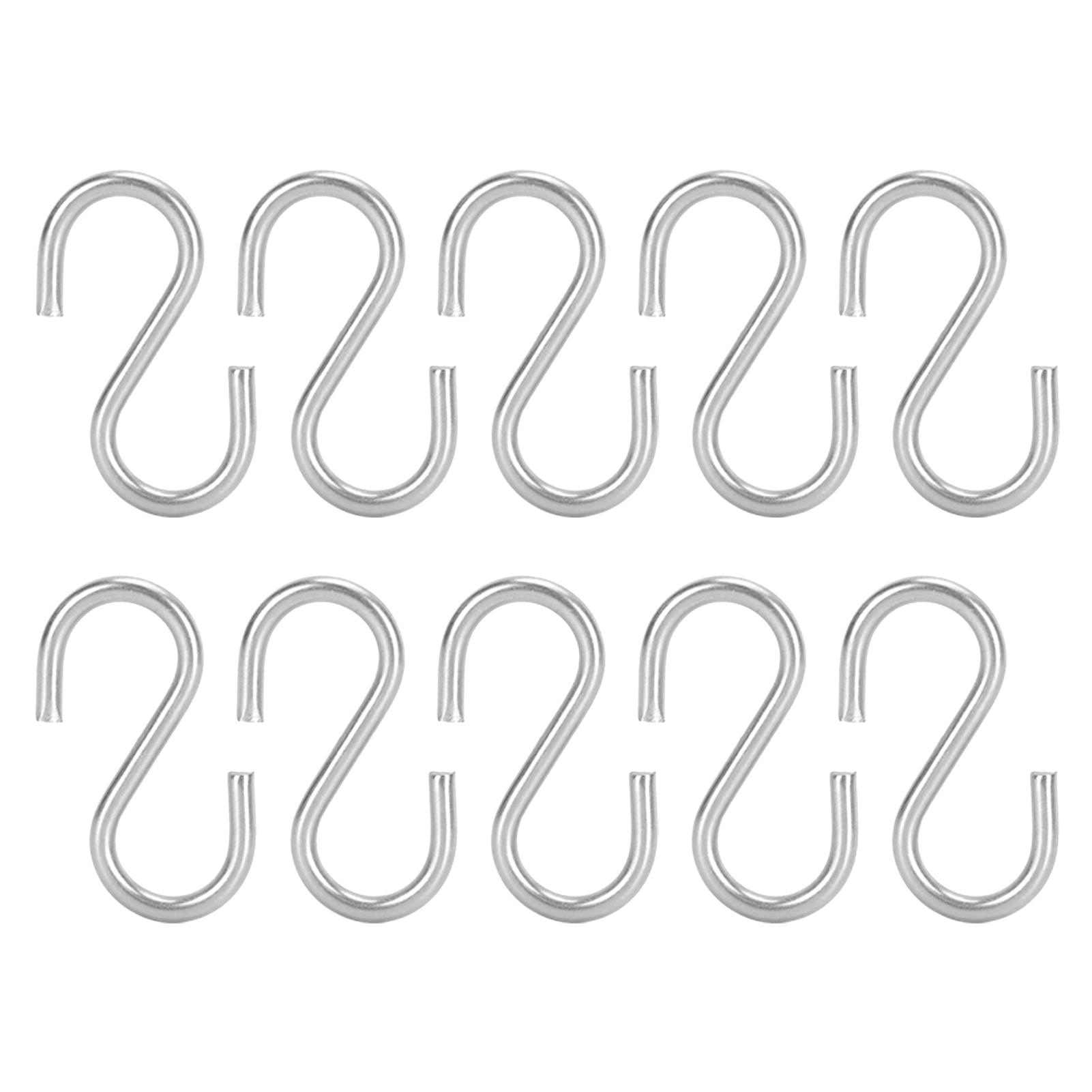 

20 шт. S-образные крючки Портативный металлический подвесной органайзер из нержавеющей стали 304 для ключей, полотенец M3
