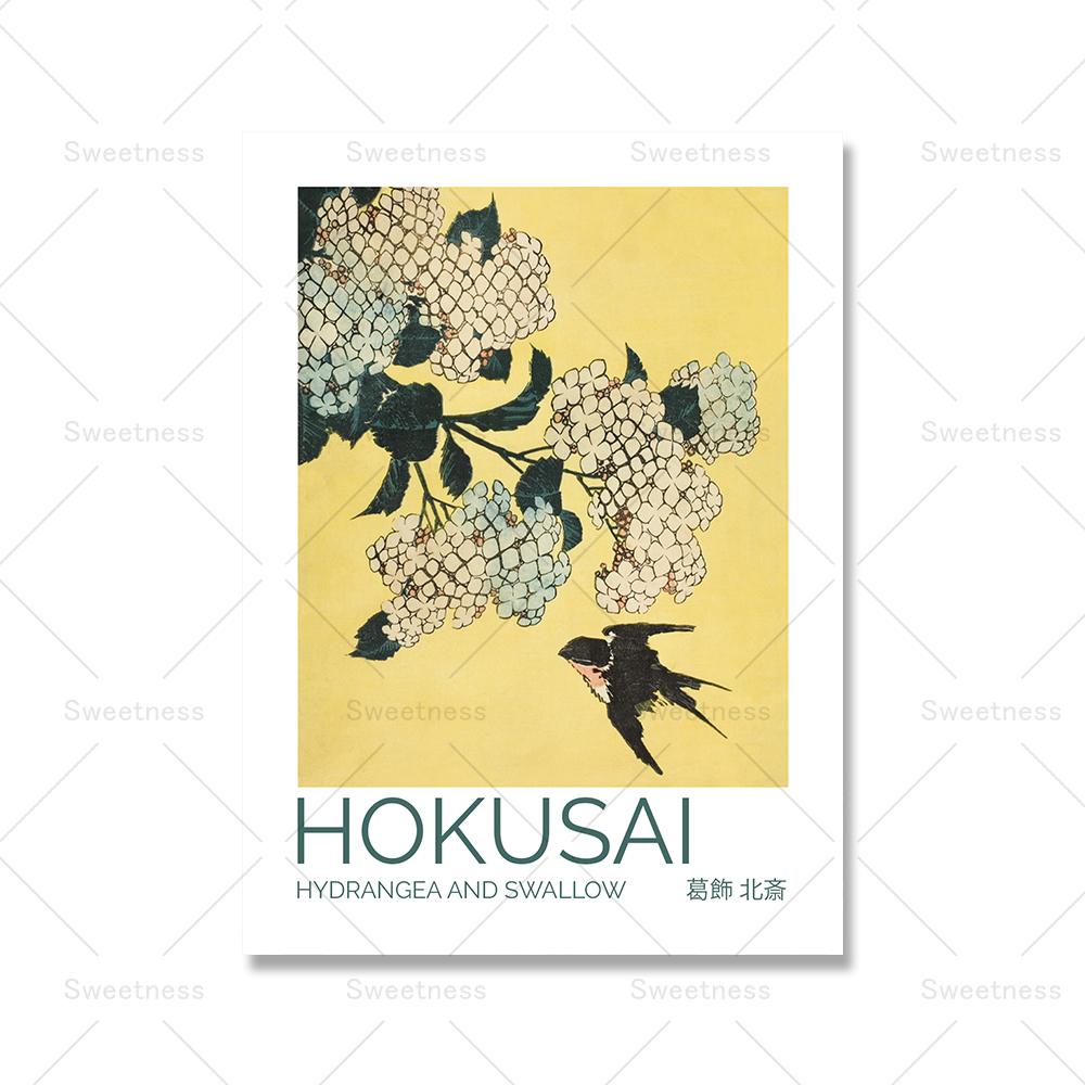 The Great Wave Surfing Poster Katsushika Hokusai Exhibition Canvas Painting Print Picture Vintage Wall Bedroom Home Decoration No Frame