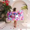 1Pc Women Tropical Flower Beach Sarong, Quick-Drying Absorbent Large Beach Blanket, Lightweight Cover Up, Stylish Summer Accesso
