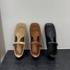 Mei Ta! Mary Janes mit dickem Absatz und flachem Ausschnitt, quadratische Spitze, französische flache Sohle, Einzelne Schuhe, Herbstneuheit, lässig, weiche Sohle, Oma-Schuhe