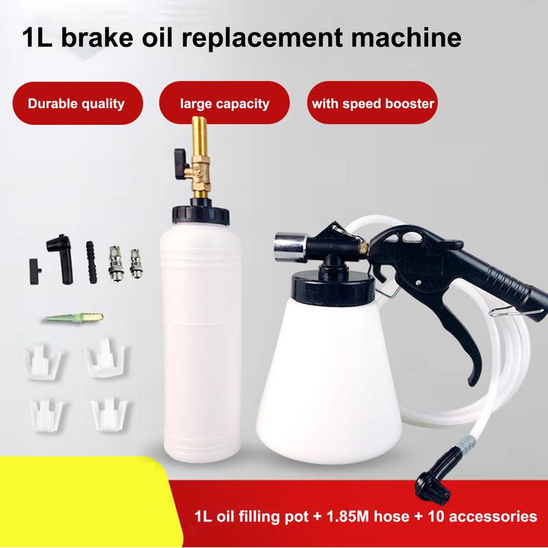 Brake Fluid Bleeder Kit 1L Portable Vacuum Fluid Pump For Brakes Professional Brake Flush Machine Pneumatic Brake Bleeder For