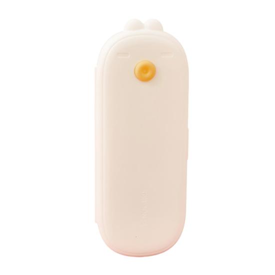 

Stationery Pen Box Bunny Shape Design Sealed Snap Closure Large Capacity Pencil Case Food-Grade Silicone Soft Silicone Pen Holder School Supplies белый