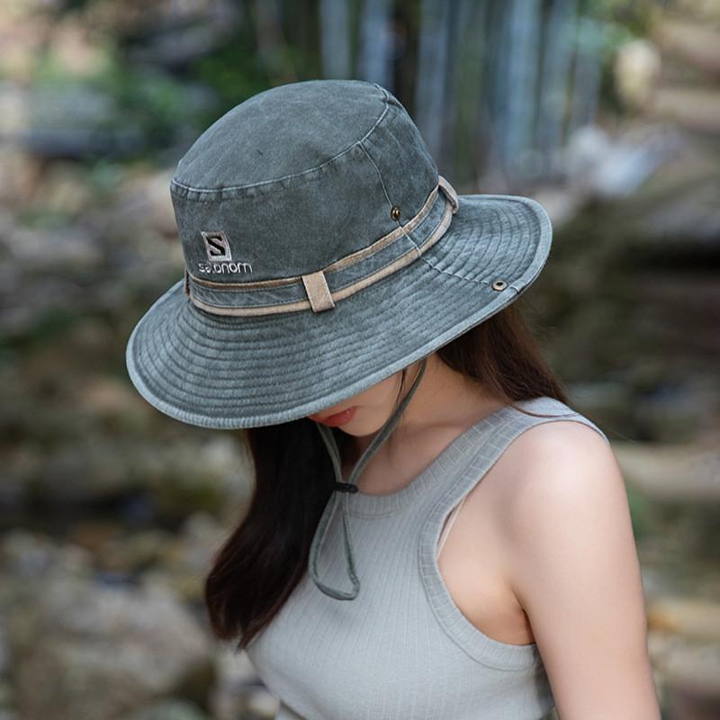 

Western Cowboy Hat For Women Summer Sunshade Cotton Wide Brim Outdoor Sun Hat зелений