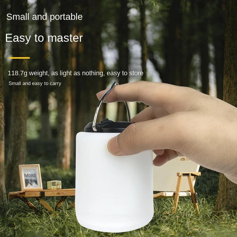 LED Mini Portable Warm Light Outdoor Waterproof Emergency Lighting, Rechargeable Hook, Camping Lantern for Hiking, Garden Light