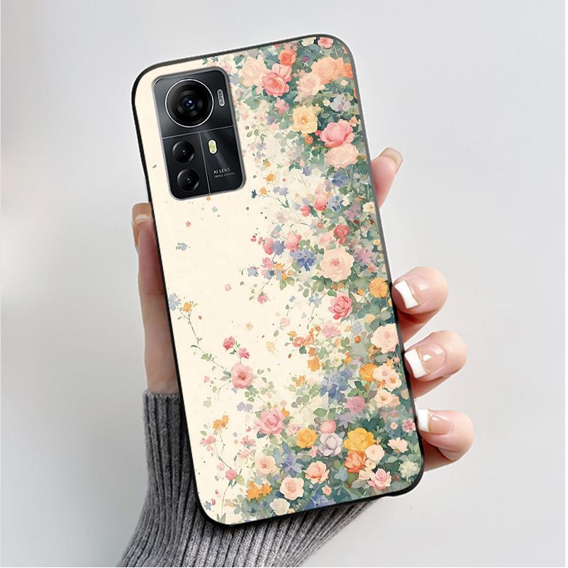 Für ZTE Blade A72S A7050 Hülle Für ZTE Blade V41 Smart Cover Luxus Mode Schmetterling Blume Silikon Weich Schwarz TPU Stoßfänger Schale