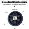 6 In 1 Multi-functional Garden Sprinklers Nozzle Adjustable Cleaning Nozzles 1/4" High Pressure Cordless Cleaning Machine Nozzle