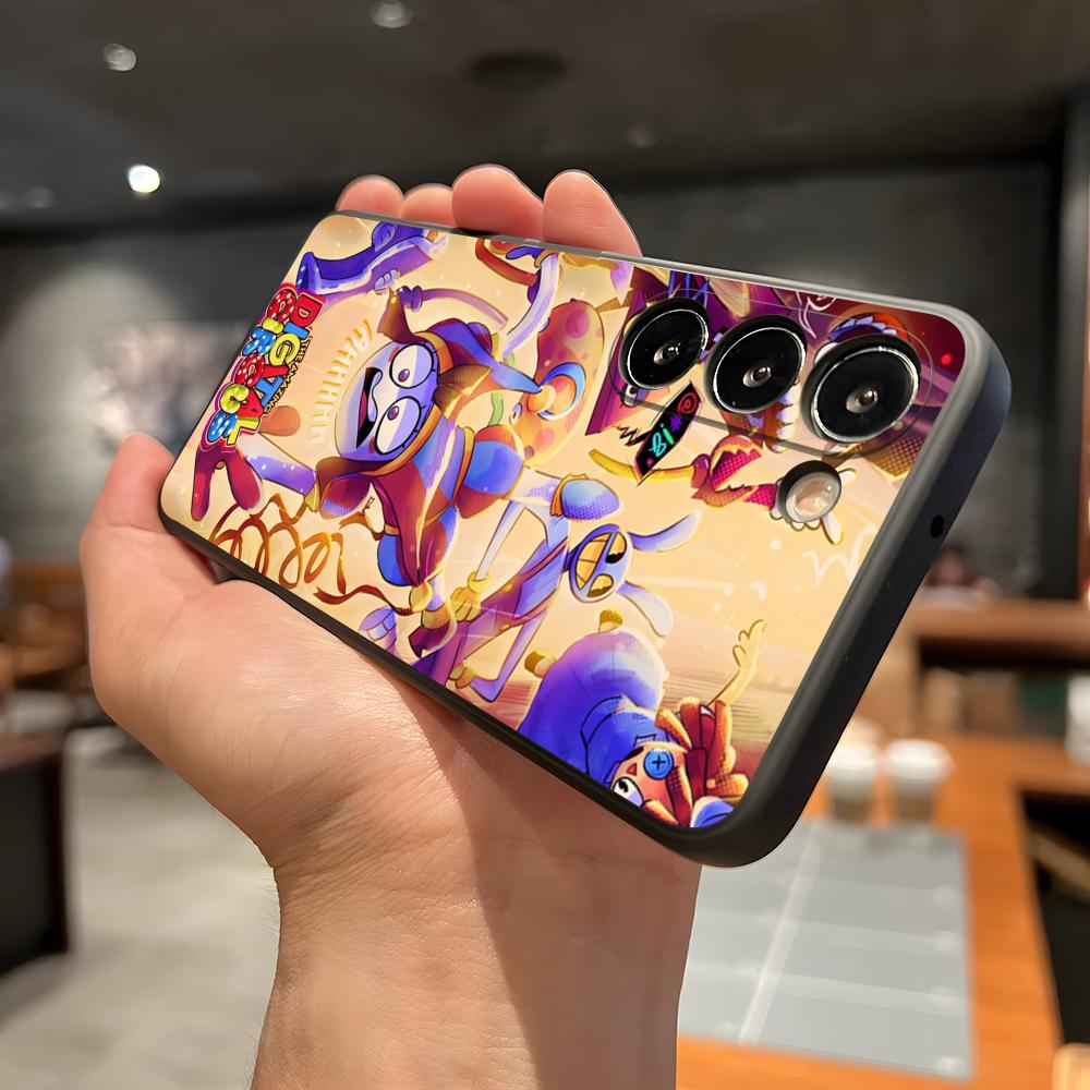 Niesamowite etui na telefon D-Digital C-Circus do Samsung A56 A36 A26 A16 A15 A25 A35 A55 A14 A34 A24 A54 Czarne Miękkie