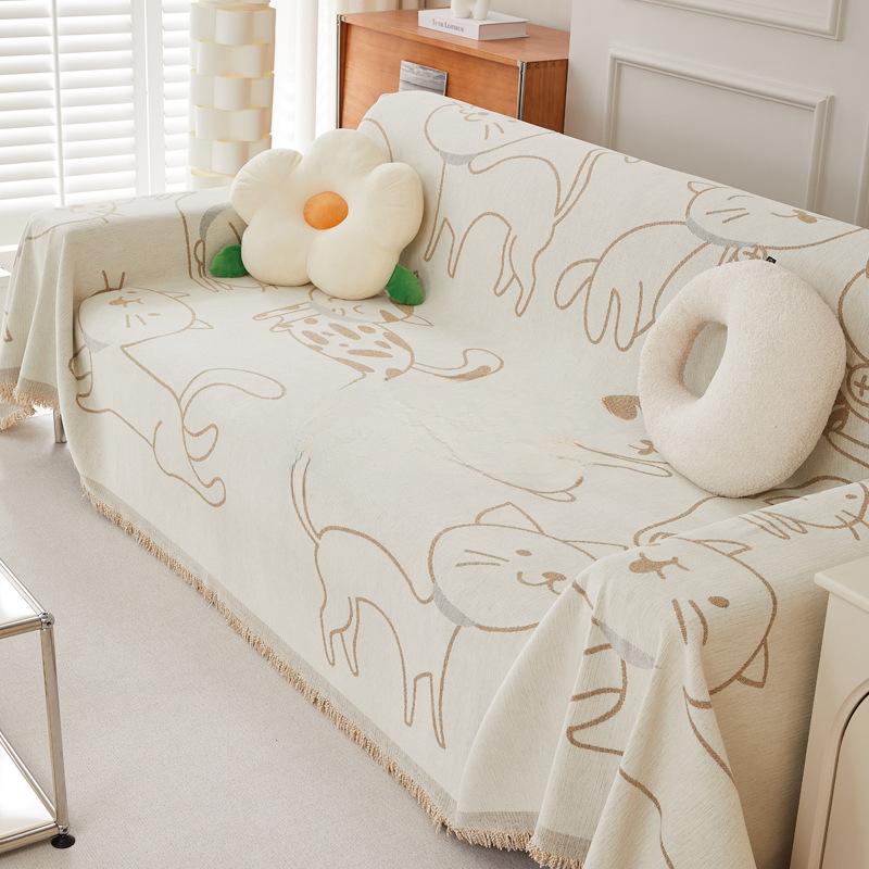 

Ткань для чехла на диван Four Seasons, универсальное синельное полотенце для дивана с защитой от царапин, полностью покрытое двойное одеяло для дивана 180*130cm