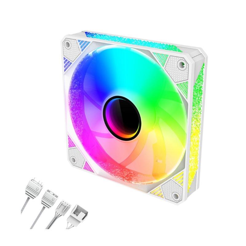 

12 см Argb Diy компьютерный корпус охлаждения беззвучные вентиляторы Pc Tower бесшумный большой объем воздуха воздушный охладитель с RGB подсветкой лампа 5 В 3Pin 4Pin Pwm белый