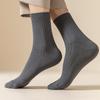 3 Pairs Men Crew Socks Black and White Middle Tube Streetwear Soft Breathable Cotton Casual Socks
