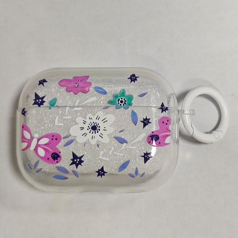 Korean simple butterfly floral pattern is suitable for AirPods 1 1 1 1 pro pro 1 generation earphone case