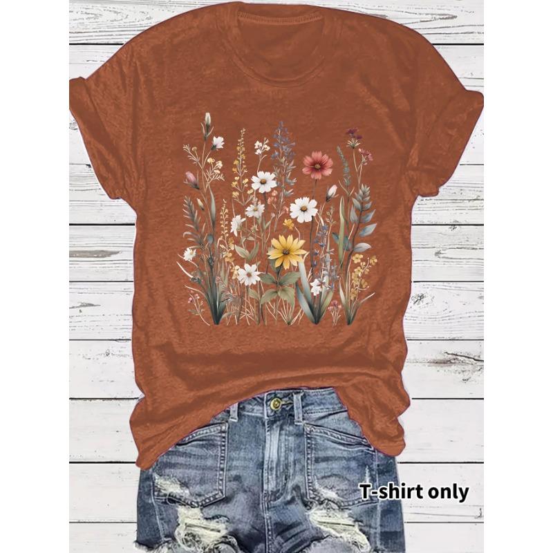 New Fashionable Short-sleeved Printed Pattern Summer T-shirt Top