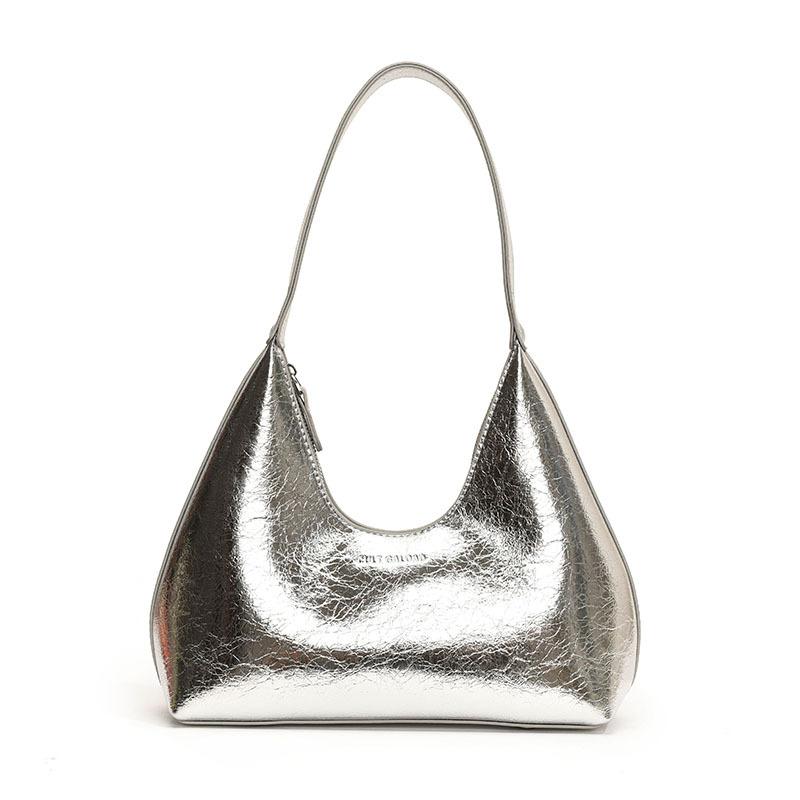 Fashion Underarm Shoulder Bags For Women PU Leather Pure Color Armpit Hobo Bag   Luxury Designer Purses And Handbag