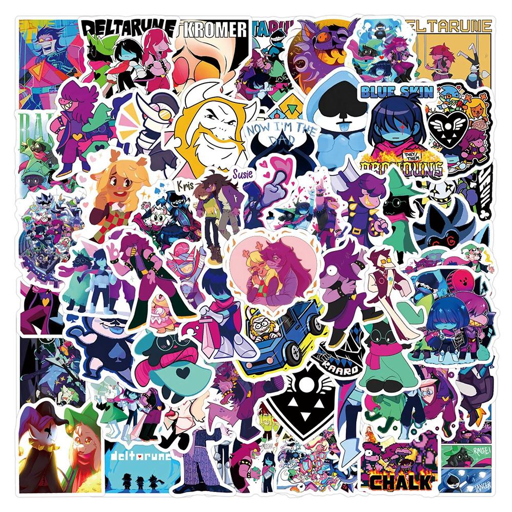 10/30/50/110 Stück Lustige Anime-Spiel Deltarune Sticker Niedliche Dekorations-Aufkleber DIY Koffer Gitarre Notizbuch Cartoon-Aufkleber für Geschenk black