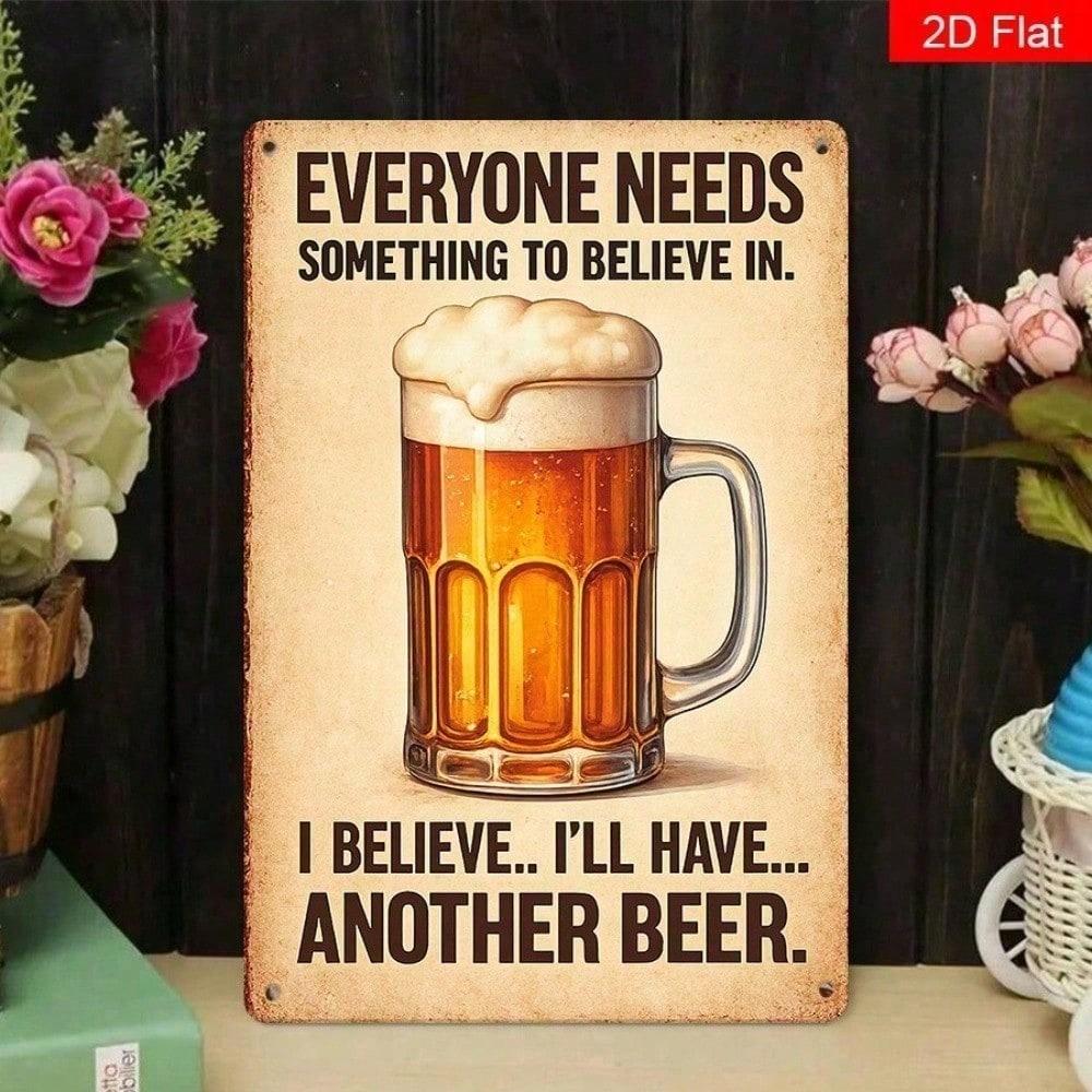 Vintage 2D Metal Beer Sign 8x12 Funny Bar Man Cave Decor Rustic Pub Wall Art