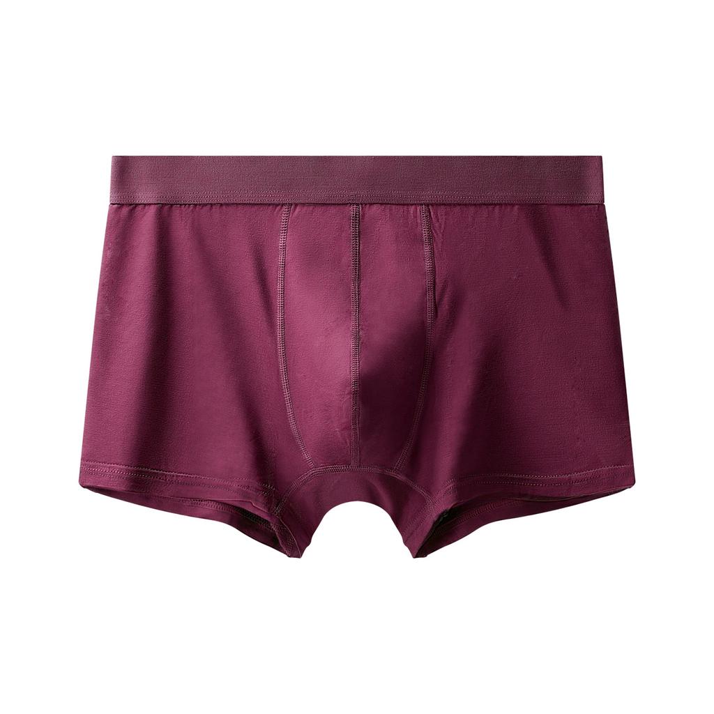 Antibacterial Solid Color Modal Mid Waist Men Boxer Brief Underwear