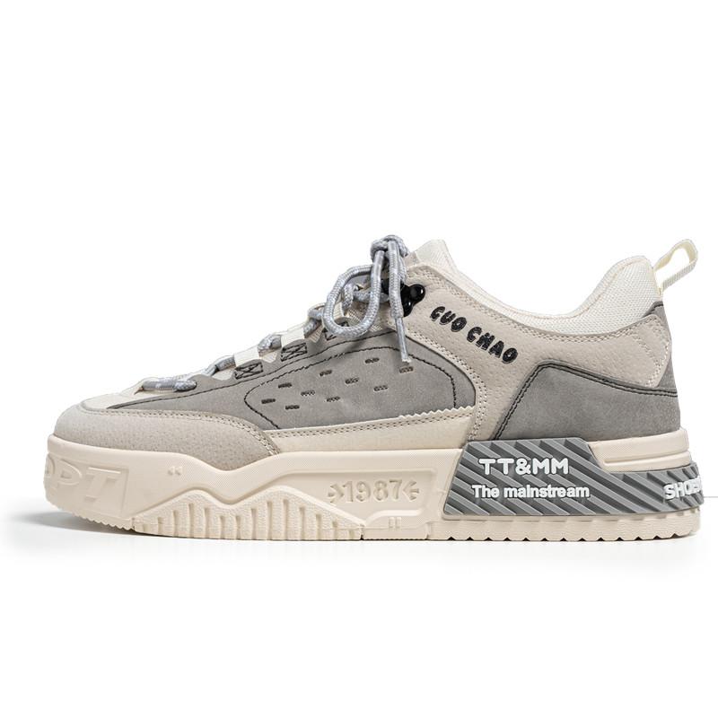 

Новая мужская обувь кеды студенческая спортивная повседневная обувь уличная модная обувь на шнуровке толстая подошва увеличение сращивание круглый носок 44