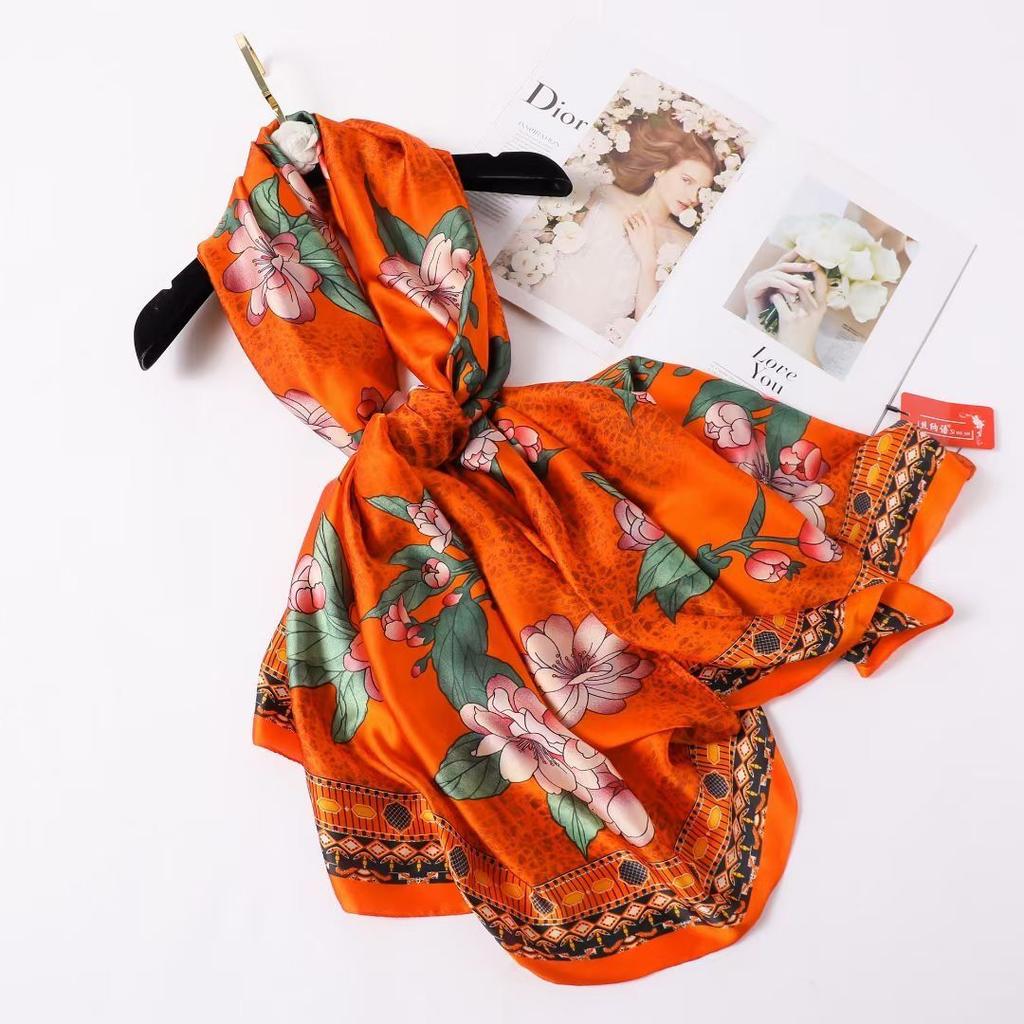 Hangzhou Silk Silk Scarf Autumn and Winter Shawl Two-purpose Thin Style Versatile Fashion New High-end High-end Exterior Matching
