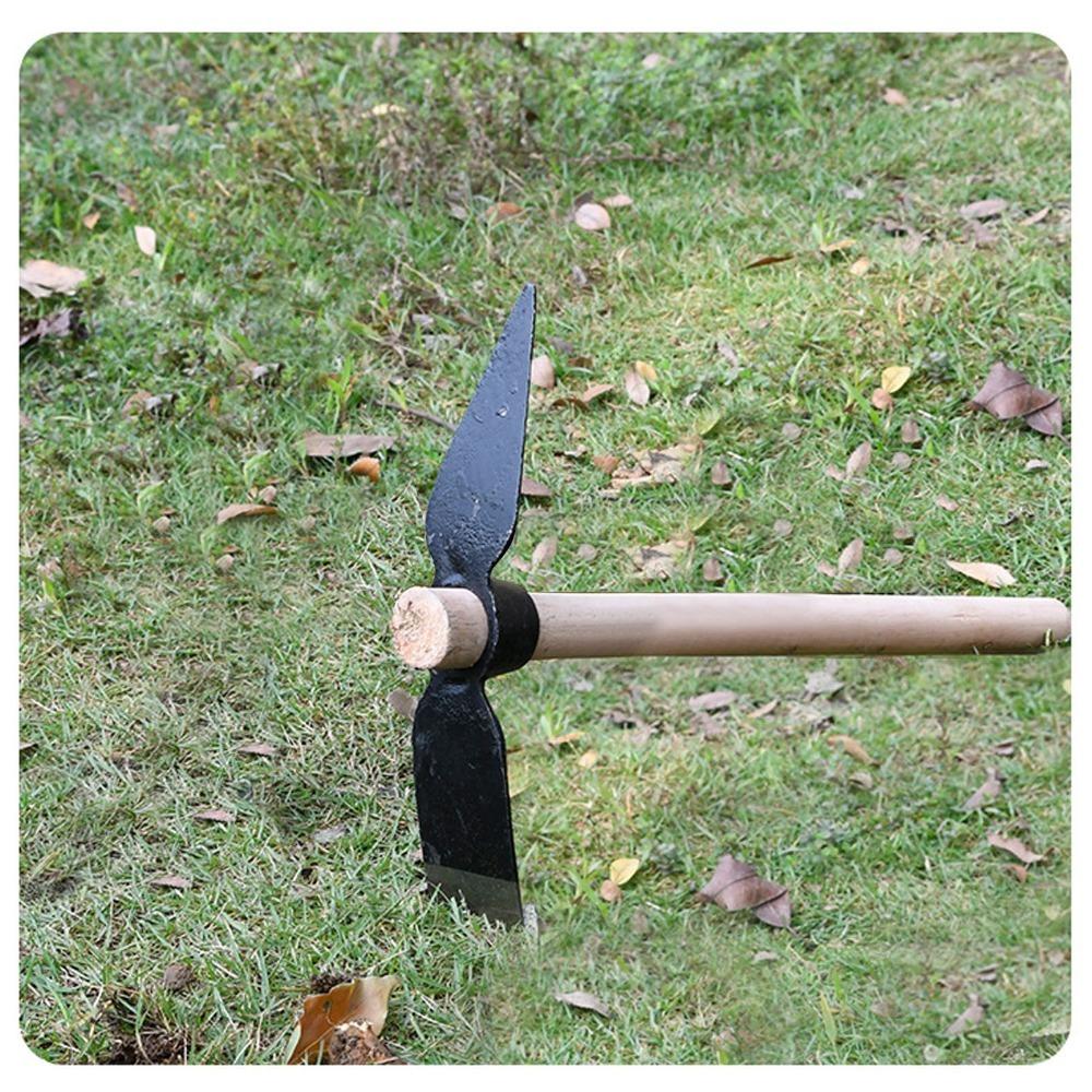 Wood Handle Pick Axe Double Sided Garden Pick Mattock Durable Pick Mattock Hoe  Outdoors Climbing