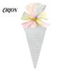 Personalized Candy Tube Ice Cream Cone Shaped Treat Bag for Kids, Triangle Fabric Holder Educational Encouragement Gift with Ribbon Bow Holiday,