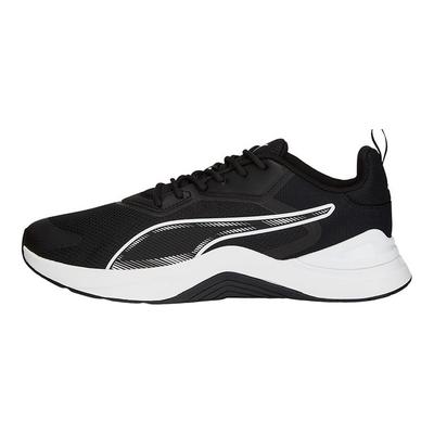 Infusion Sport Simple Fabric Shock Absorption Non-Slip Wear-Resistant Low-Top Training Running Shoes Men Sneaker Black White 377893-01