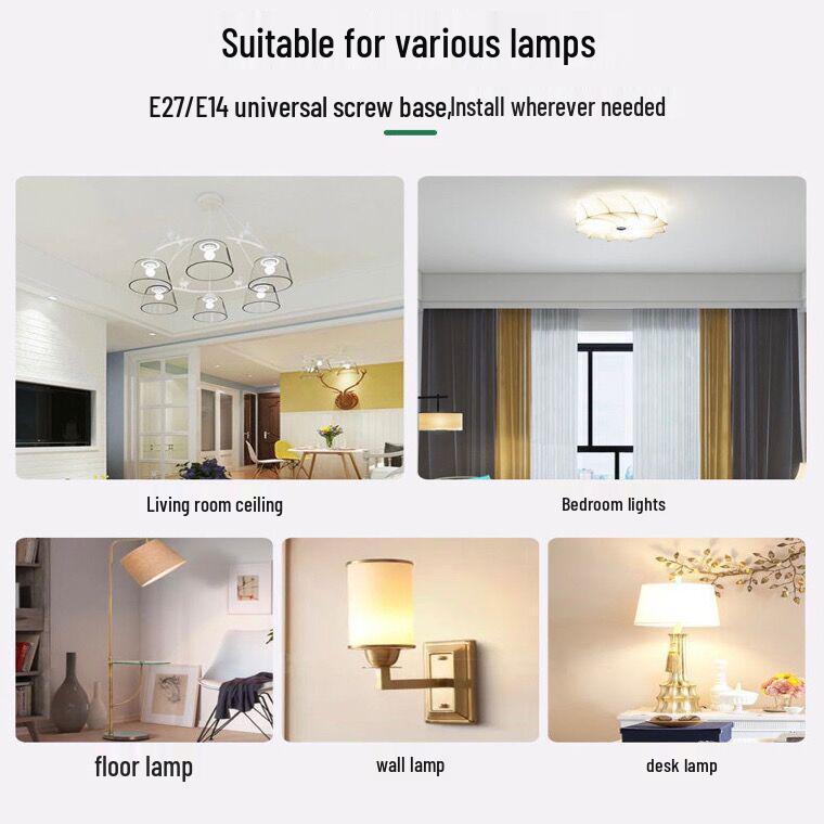 LED Energy-Saving Starry Candle Bulb with Pointed Tip - E14/E27 Screw Base