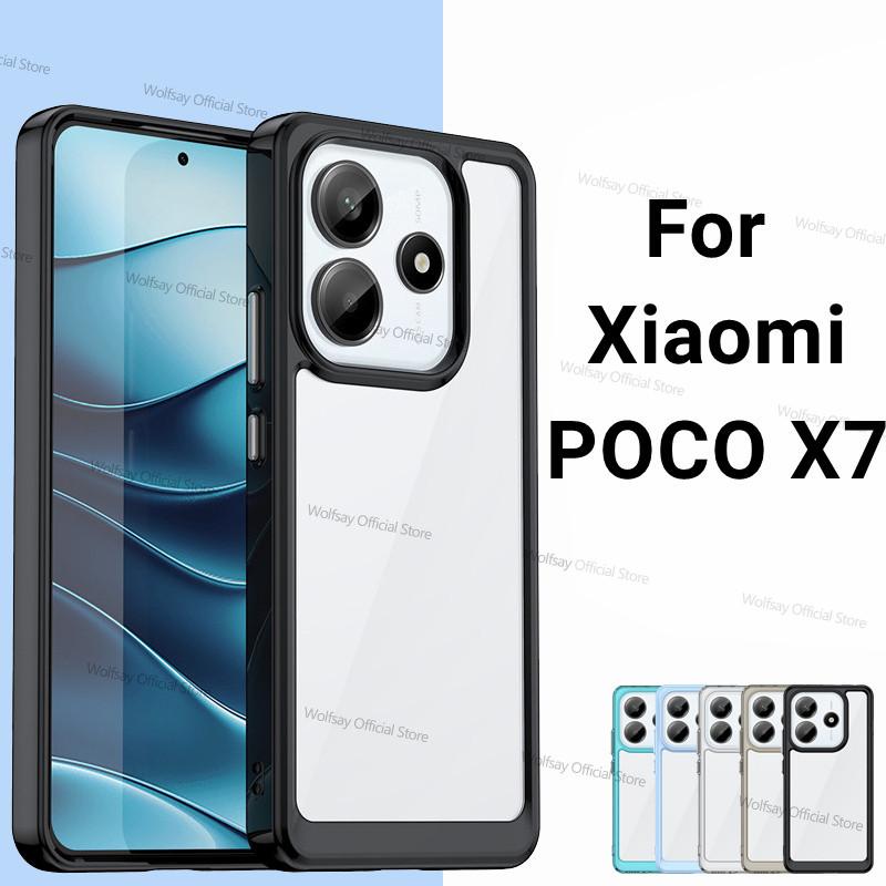 For Xiaomi Poco X7 Case Xiaomi Poco X7 5G Cover Clear PC + TPU Shockproof Protective Phone Back Cover Shell For Xiaomi Poco X7