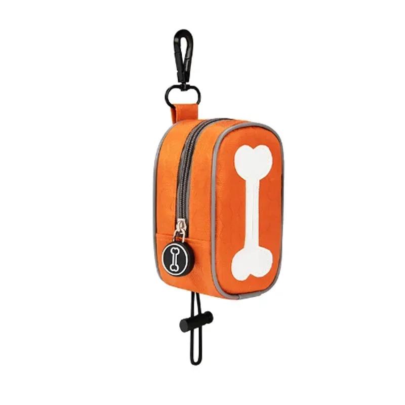 

Диспенсер для мешков для сбора какашек для домашних животных, щенков и кошек, портативный держатель для мешков для мусора для собак, принадлежности для домашних животных, мешки для мусора, органайзер оранжевый