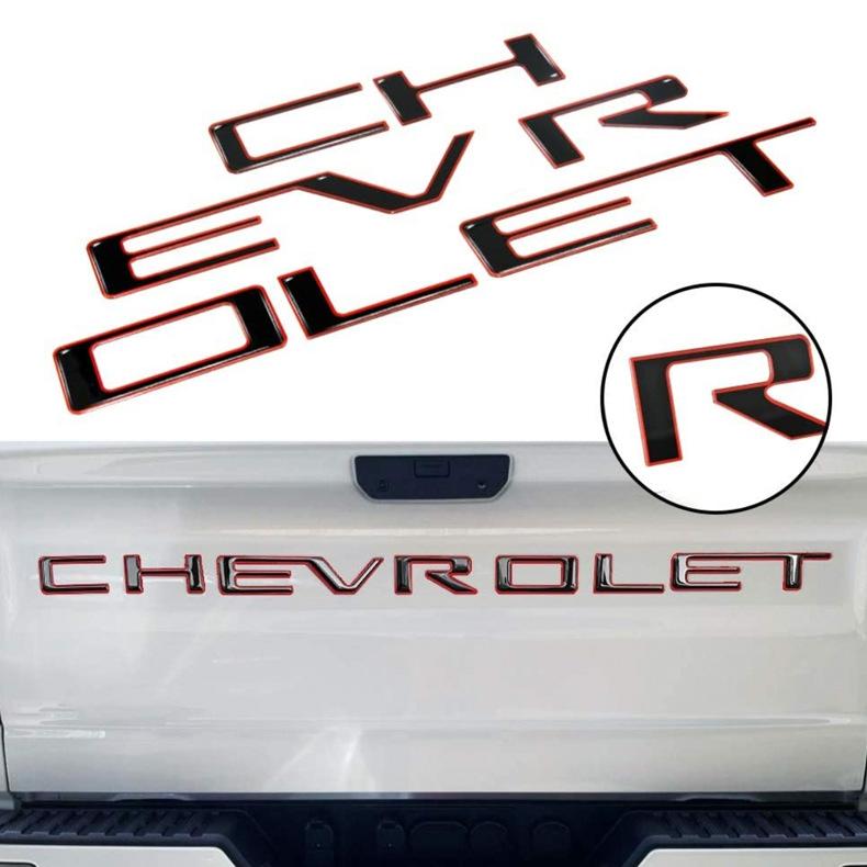 ABS Car Tail Letter Stickers Accessories for Chevrolet SILVERADO Auto Rear Trunk Emblem Badge Decal Decoration