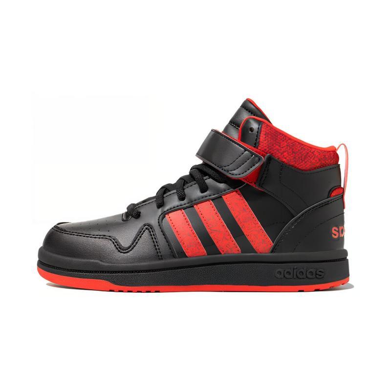 Adidas Neo Postmove Mid Abrasion Resistant Support Moisture Wicking Mid Top Skateboard Shoes Black Red Kids' Sneakers IE4245