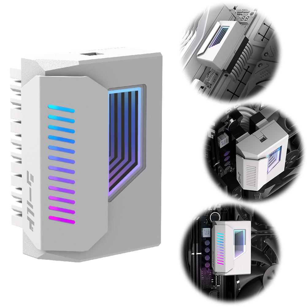 Mainboard Motherboard Power Supply Cable Modular with Infinity Mirror ARGB Light ATX 24-pin 180 Degree Power Connector Adapter