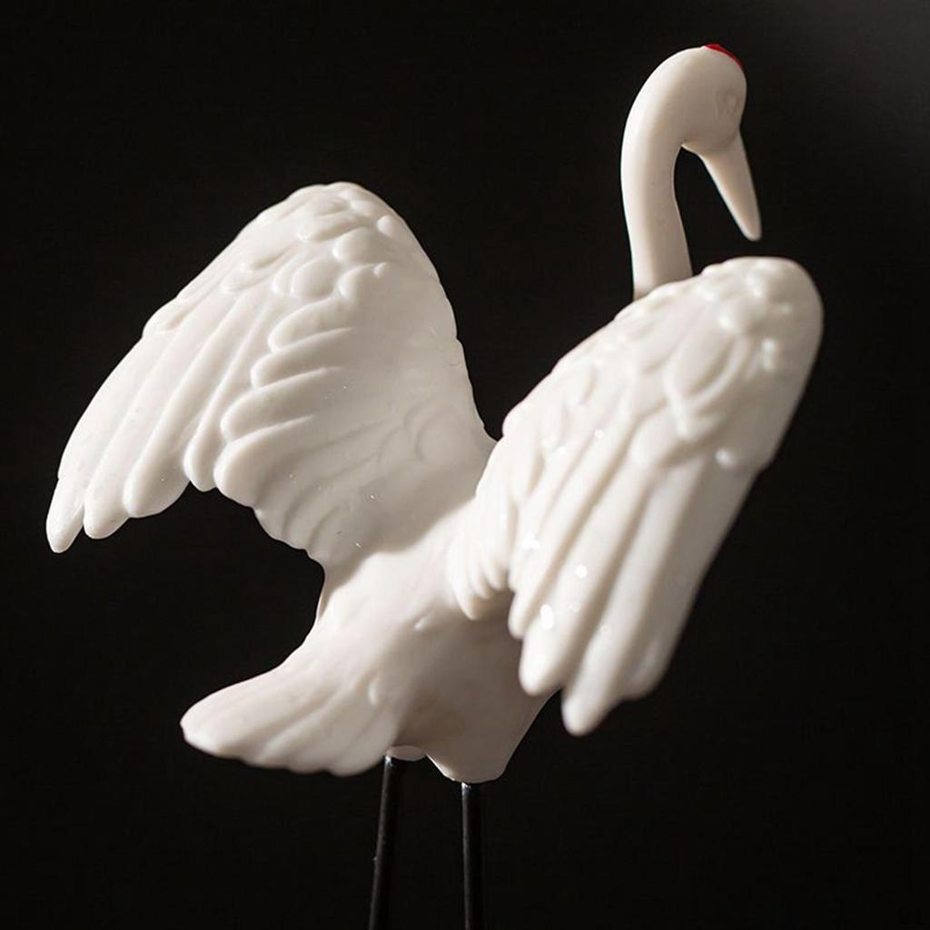 Chinese Crane Statue Animal Bird Figurine Modern Sculpture Ornament for Living Room Cabinet Porch
