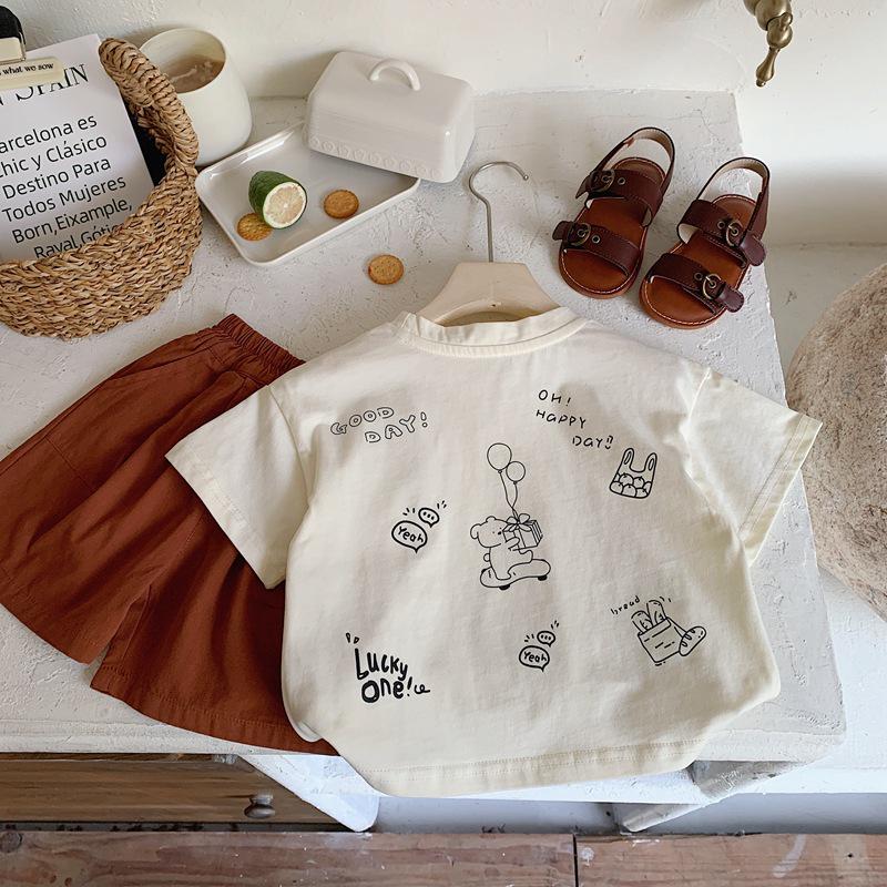 Koreanisches Cartoon Kinder Locker Kurzarm T-Shirt - Sommer 2025 Jungen Halbarm Oberteil