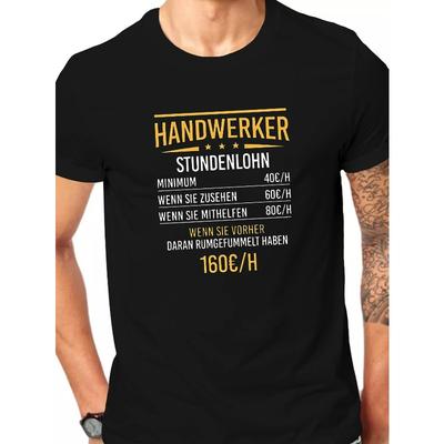 Europäische Größen Herren German Humor Kurzarmhemd, Lässiger Rundhalsausschnitt, Leichtes Polyester