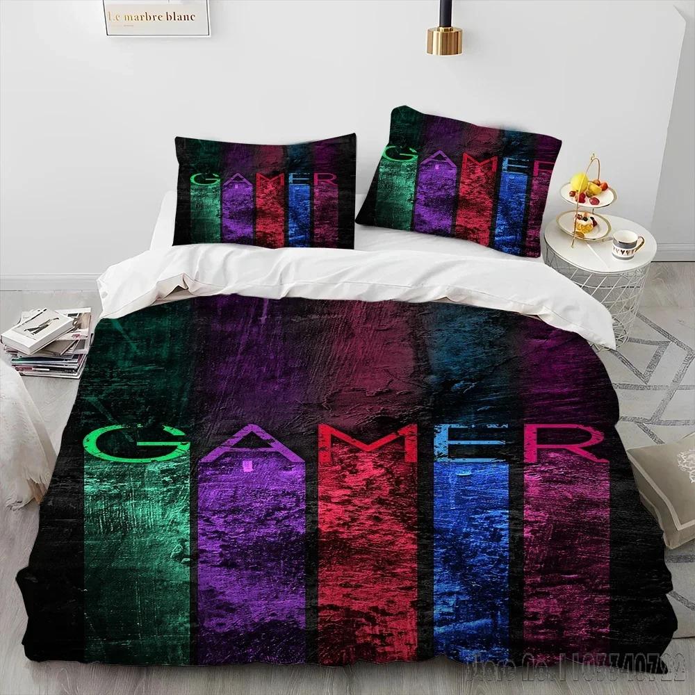 Cartoon Gamer Game Controller Comforter Duvet Cover Set HD Comforter Cover for Kids Bedding Sets Bedclothes Bedroom Decor