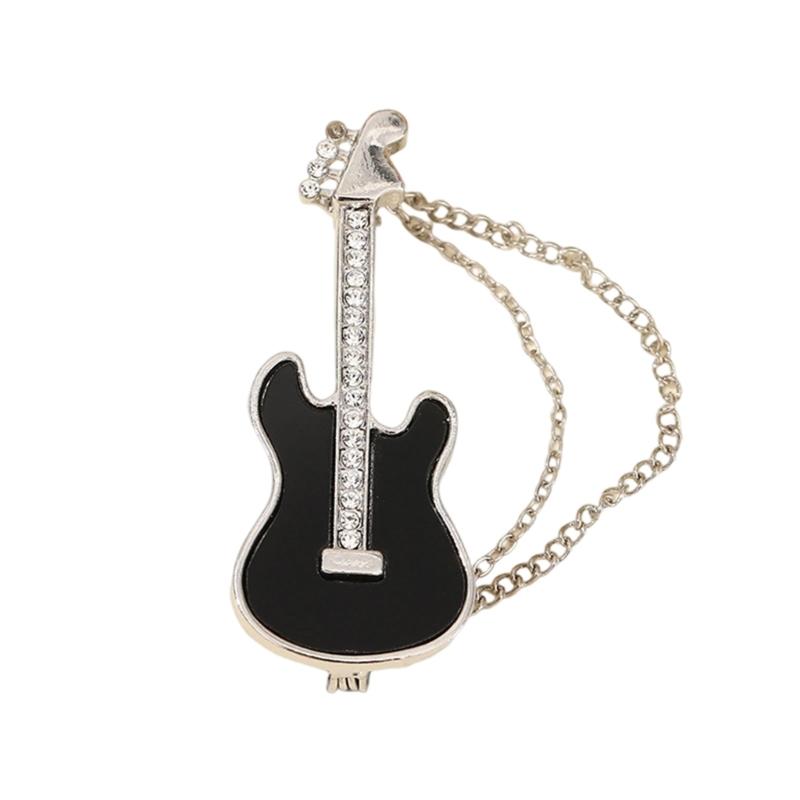 Corsage Pin Guitar Shape Unique Brooch Pin Clothing Jewelry Alloy Texture Suitable for Friendship and Celebration