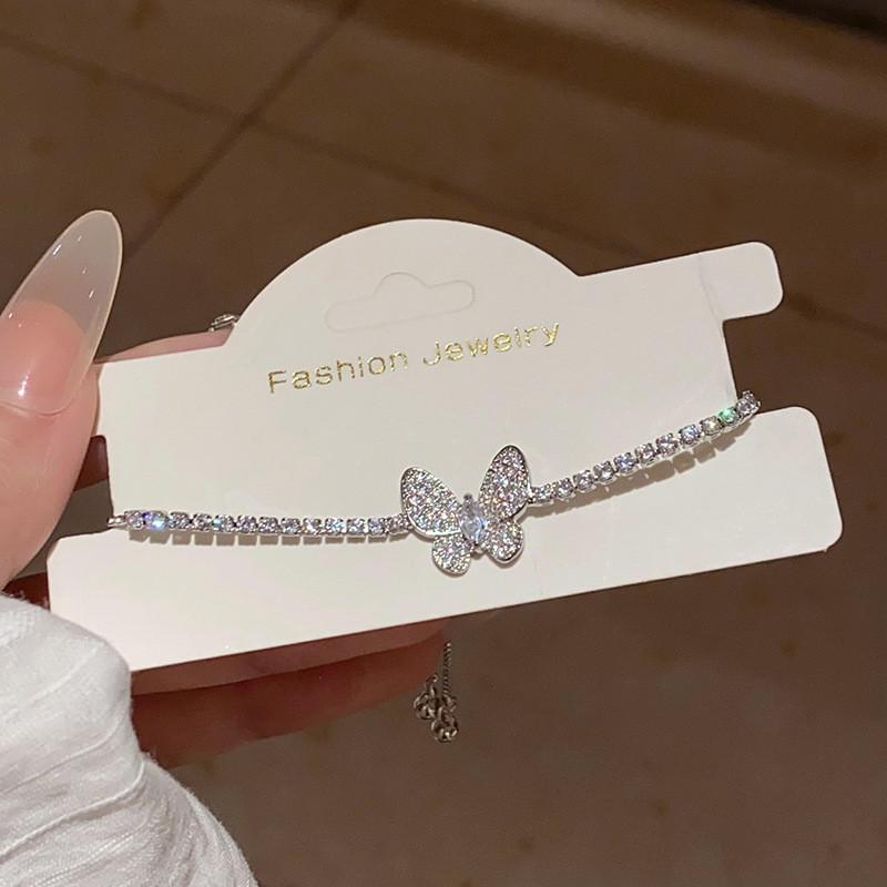 Браслет-бабочка из циркона для женщин с изысканной отделкой и офисный подарок