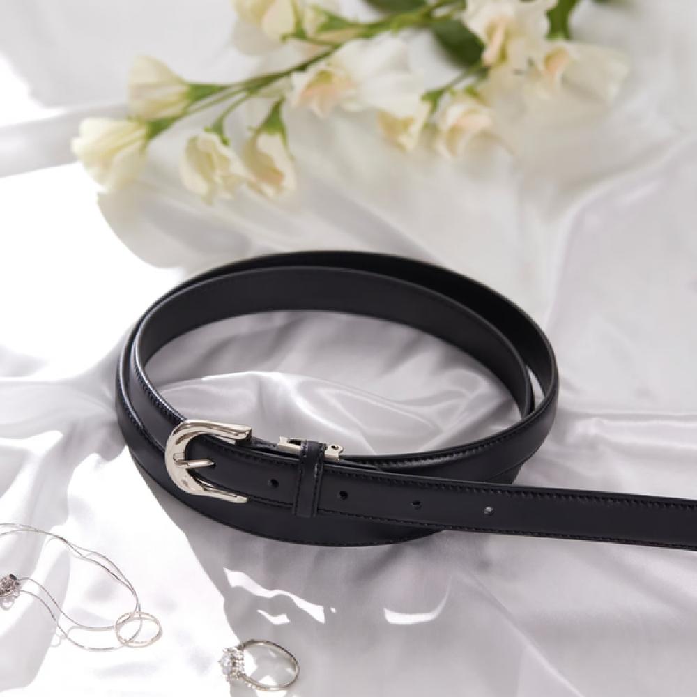 Daks Black Debossed Logo Cowhide Belt Dbbe5f746bk Single option