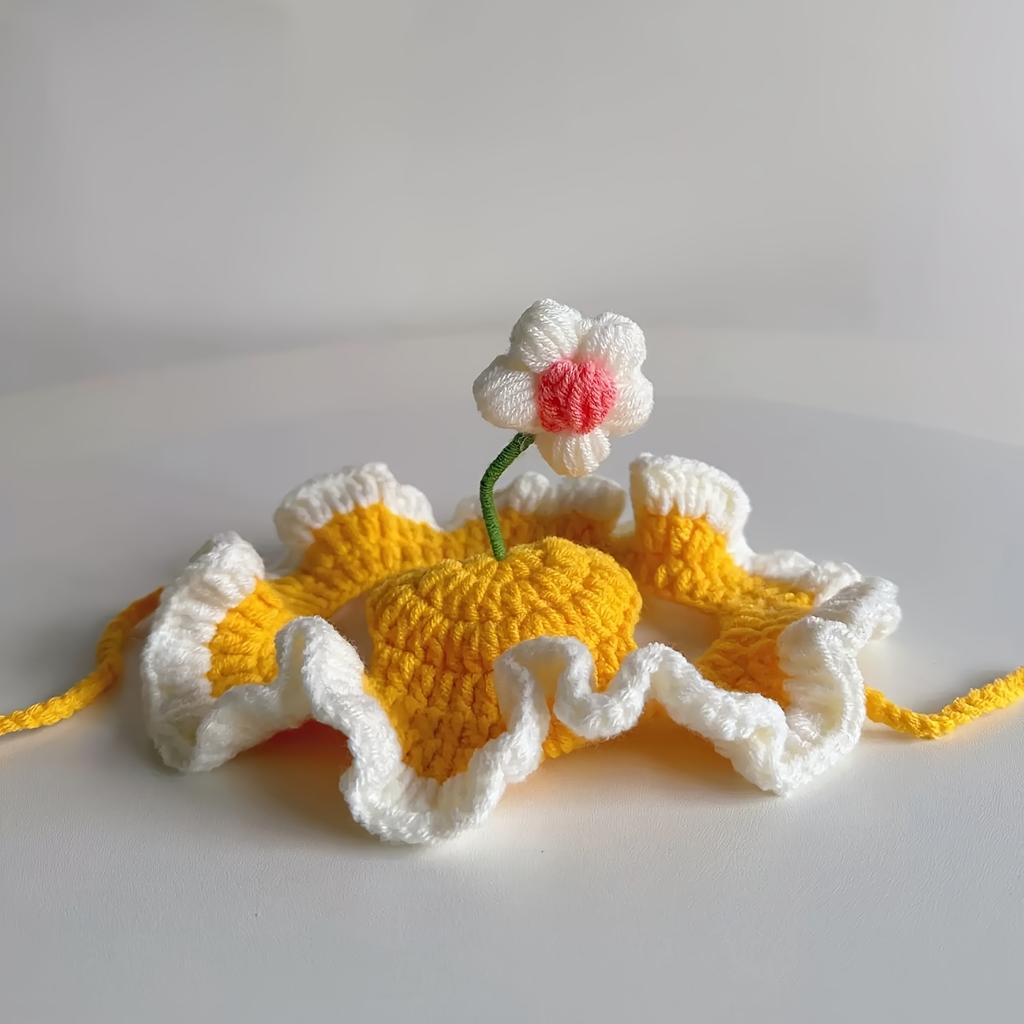 Easter Flower Seedling Pet Hat Elastic Design Cute and Delicate a Hat Suitable for Pets for Puppies and Kittens Knitted