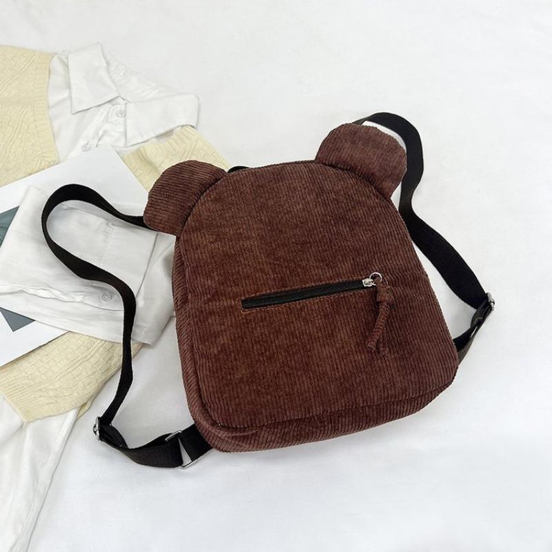 Striped Velvet Personality Trend Casual Simple Travel Bag Spring New Corduroy Fashion Women's Bag Backpack