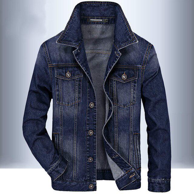 Casual Slim Mens Denim Bomber Jacket 