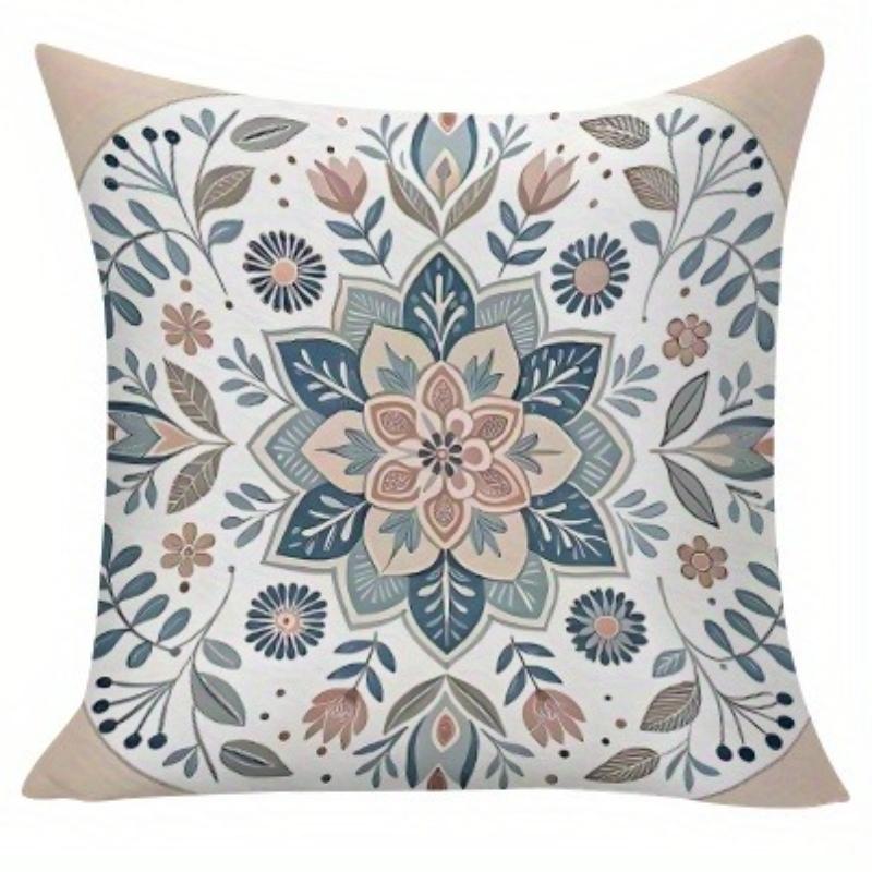 Ethnic Mandala Floral Pillow Covers Pattern Cushion Covers Zippered Single Sided For Sofa Living Room Bedroom Outdoor Home Decor
