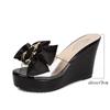 Wedge Slippers For Women Big Butterfly Decor Summer Sandals Comfort PVC Transparent Slides Women Platform Slippers High Heels