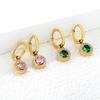 Clearly Colored Cubic Zirconia Drop Earrings For Woman Dancing Party Accessories Luxury Shiny Zircon Geometric Clip